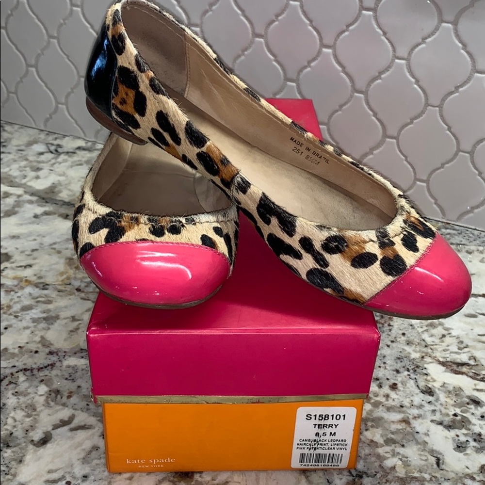 Kate Spade Terry Flat *size 8.5* leopard calf hair